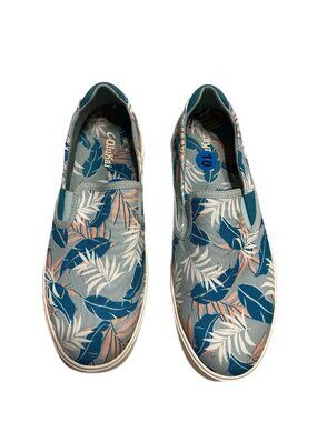 OluKai Lae'Ahi Pa'i Mens Size 10 US Swell/Aloha Blue leaves Slip On Sneaker